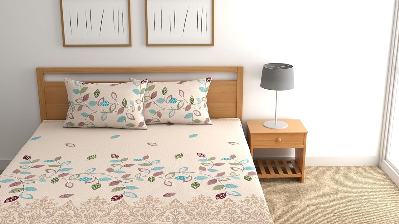 CG HOMES Double Bedsheet With Two Pillow Covers | Design Db650