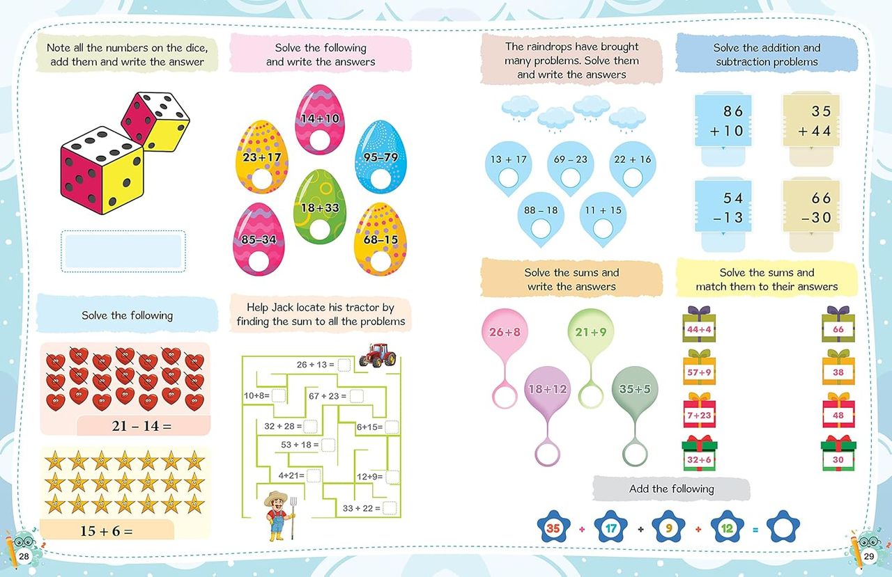 Math Activity Book for Kids - 200+ Addition and Subtraction for Age 3+ Years