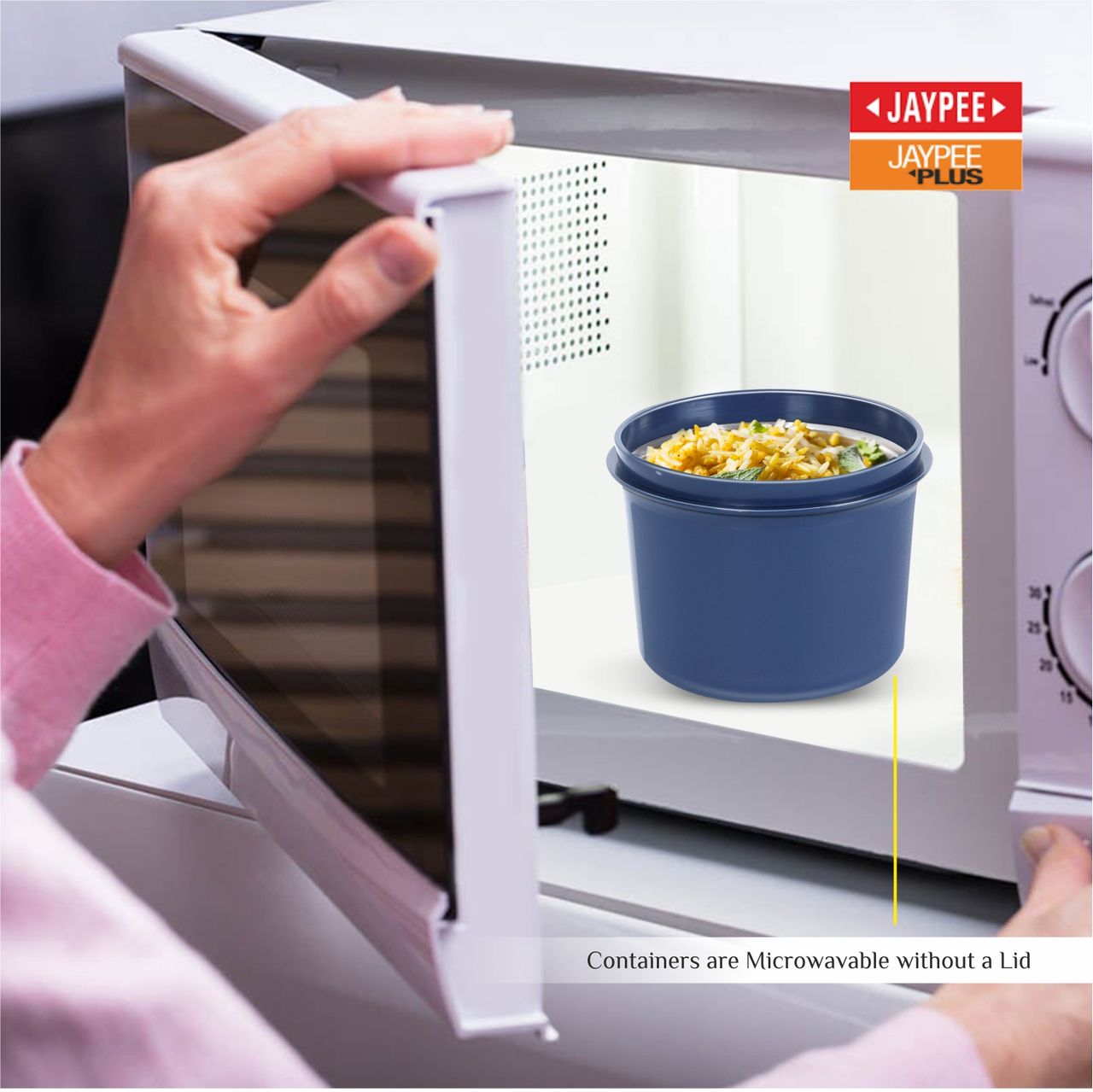Jaypee Plus Homely Lunch Box For Office 3 Microwave Safe Air Tight Container 230,390, 570Ml, Blue