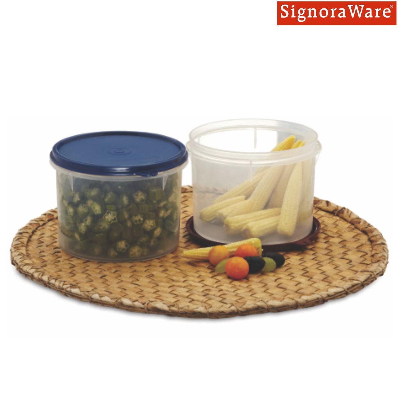 Store Well Container Round 1.1 Ltr | Storage Organiser | Blue