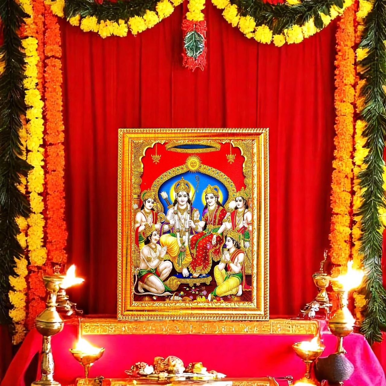 Oye Happy DIVINE VIBES Ram Darbar Diety Photo - 15 cm x 20 cm