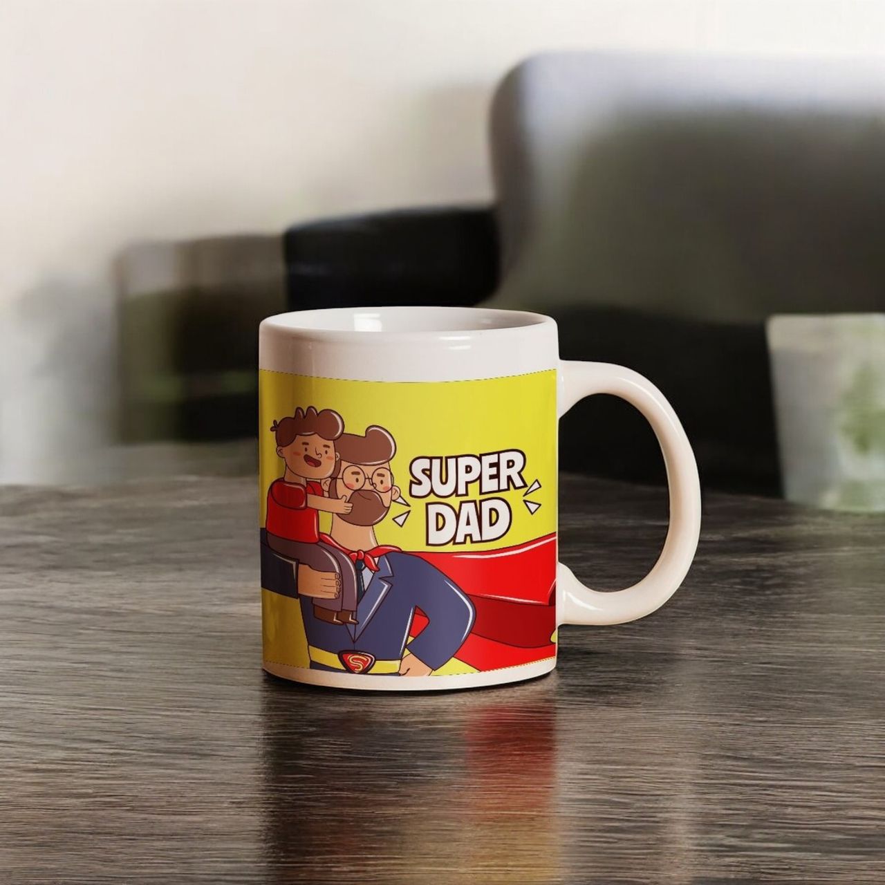 Mad Over Print Super Dad Mug