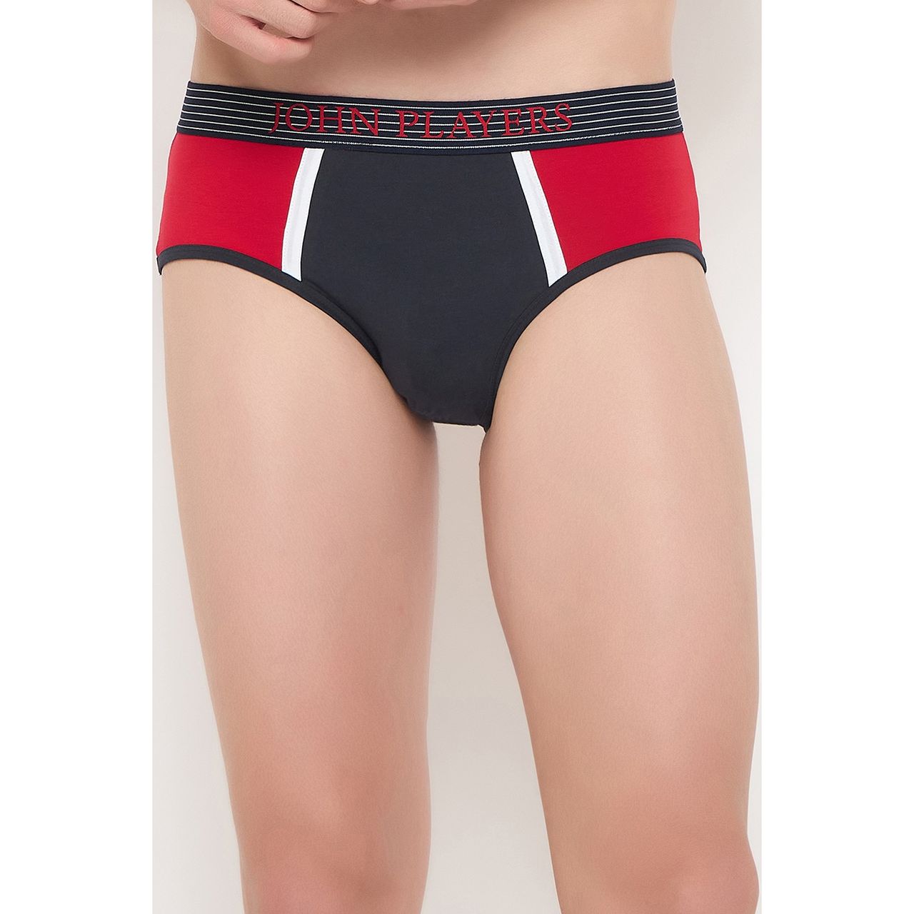 John Players Men's Colour Blocked Brief | (JBF041M04) | Red - XL