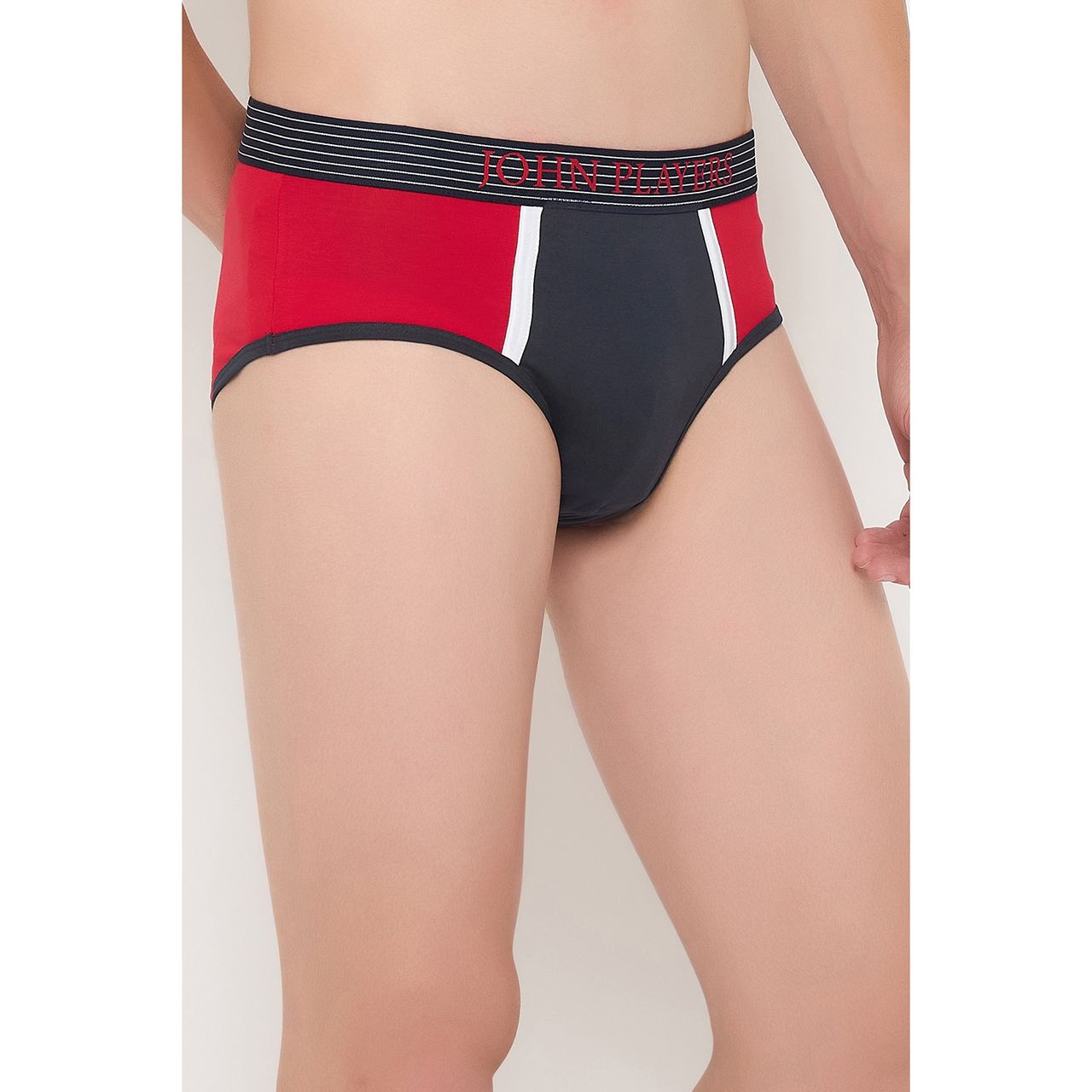 John Players Men's Colour Blocked Brief | (JBF041M04) | Red - XL