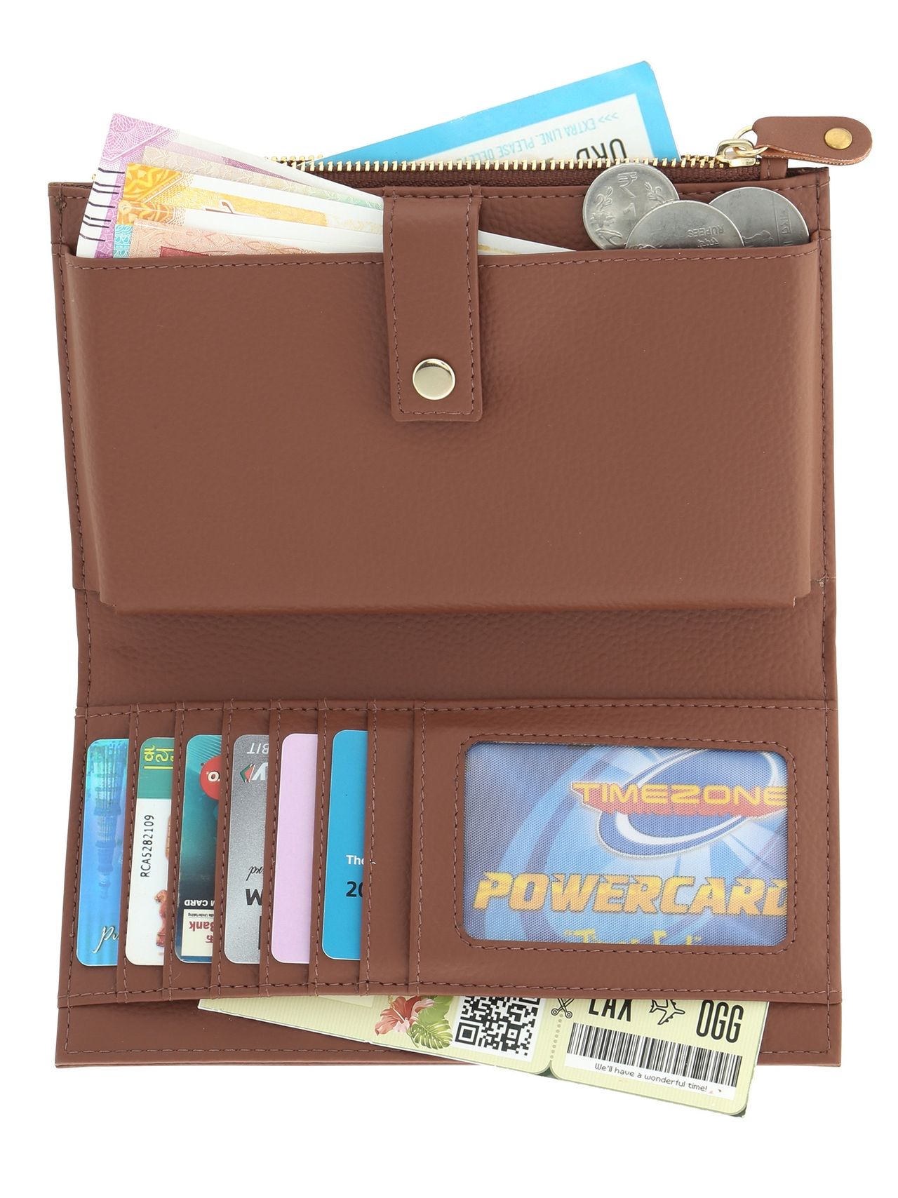 Fastrack Women's Solid Two Fold Wallet | Brown