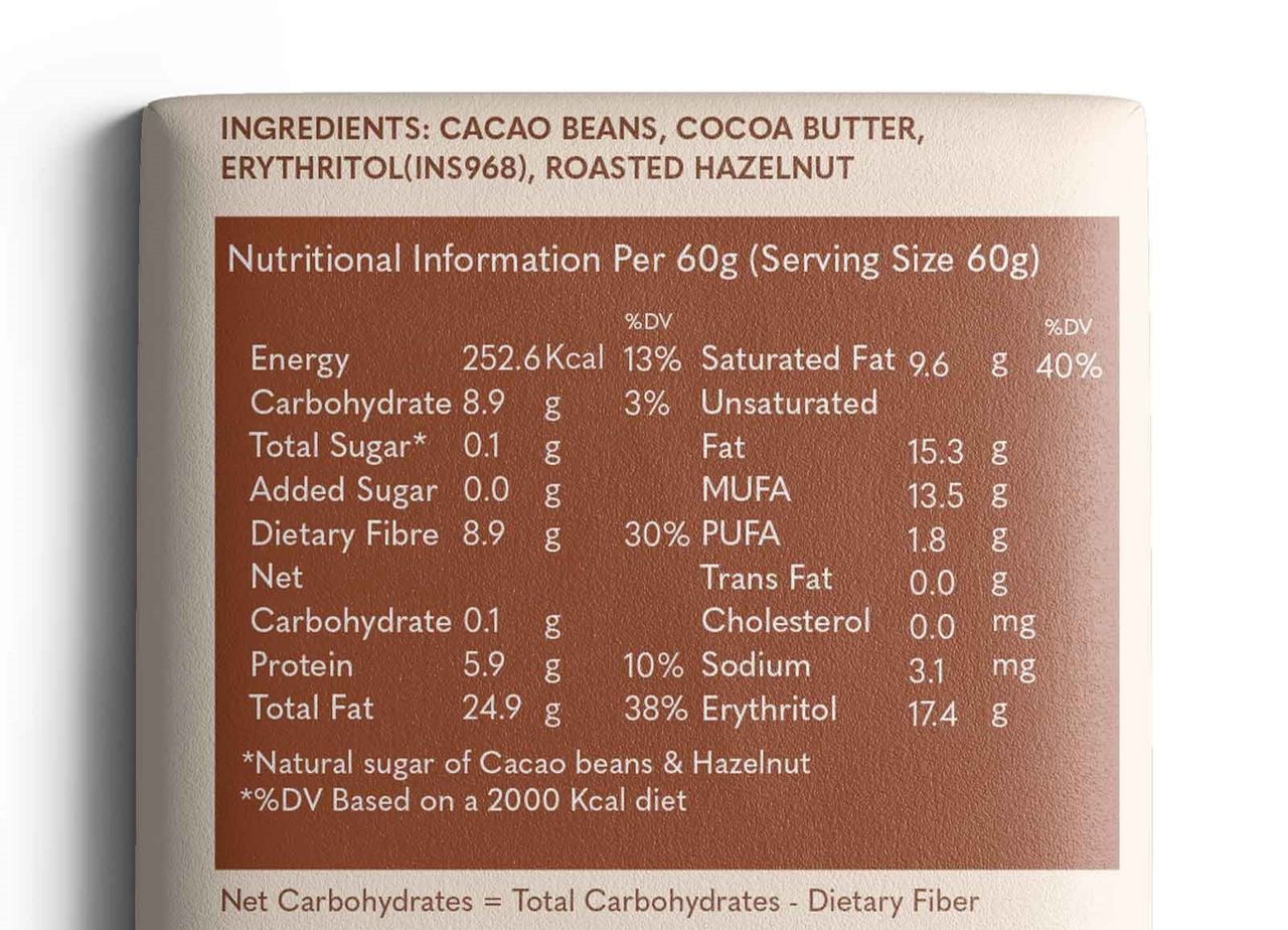 Ditch The Guilt Dark Chocolate - Roasted Hazelnut