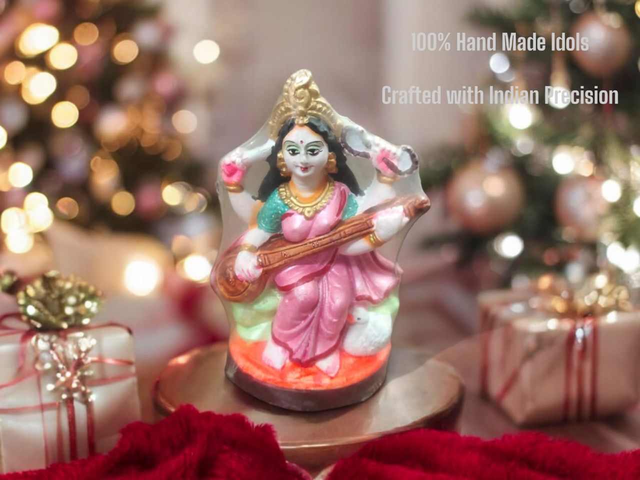 Tiyutraditions Saraswati Pooja Clay Idol