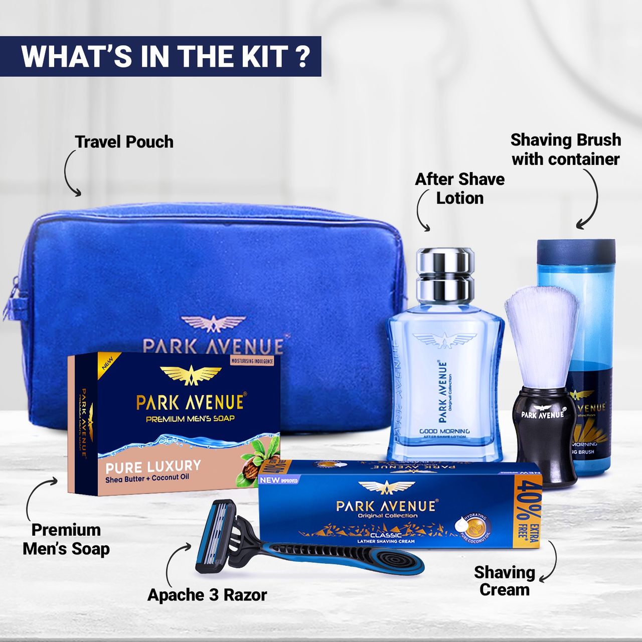 Park Avenue Essential Grooming Collection 7 In 1 Combo Grooming Kit For Men