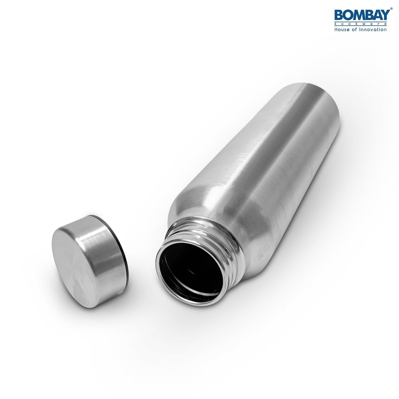 Bombay Kookware Dew Stainless Steel Water Bottle Single Wall | Silver - 1 L