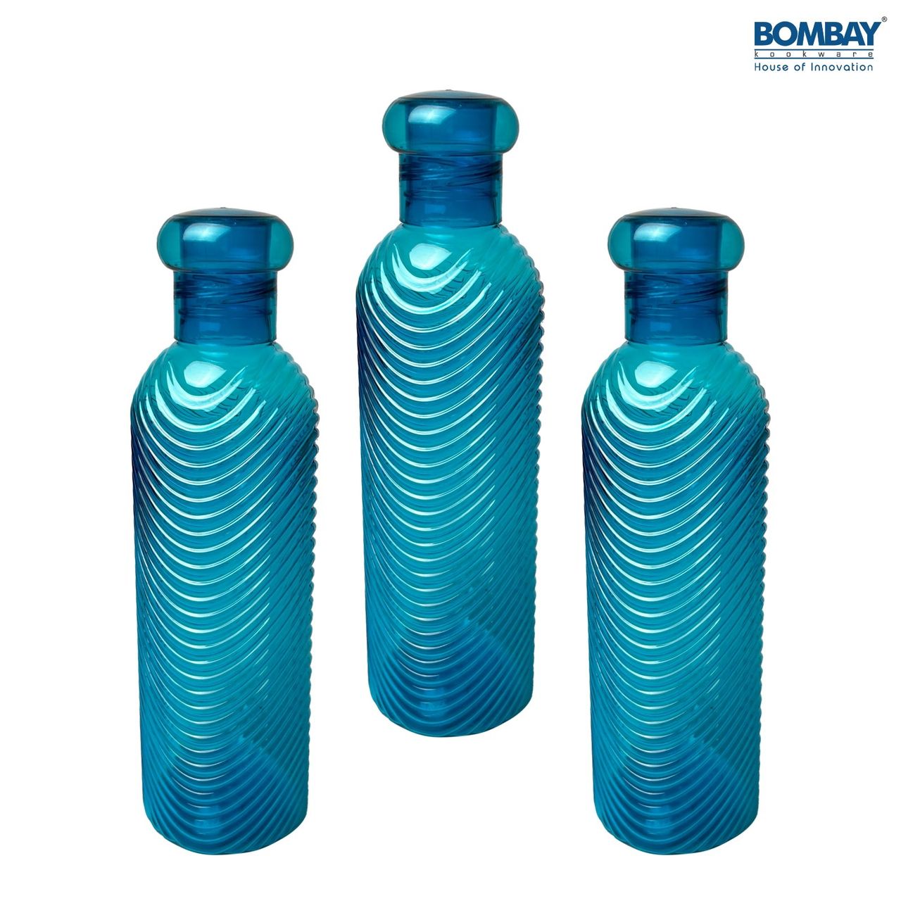 H2O BPA-free Plastic Water Bottle - Set of 3 Pcs | Each 800 ml | Blue