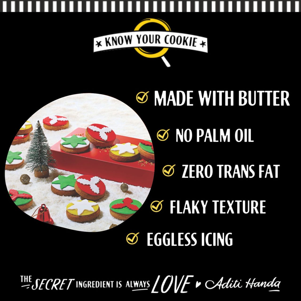 The Baker's Dozen Christmas Shortbread Cookies (Eggless / Veg)