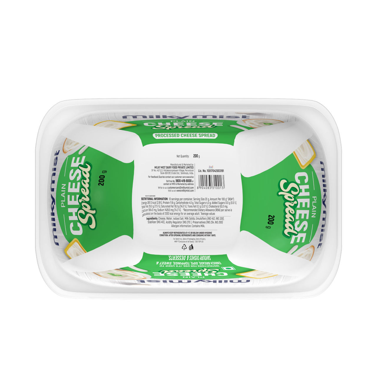 Milky Mist Plain Cheese Spread 200 g Combo