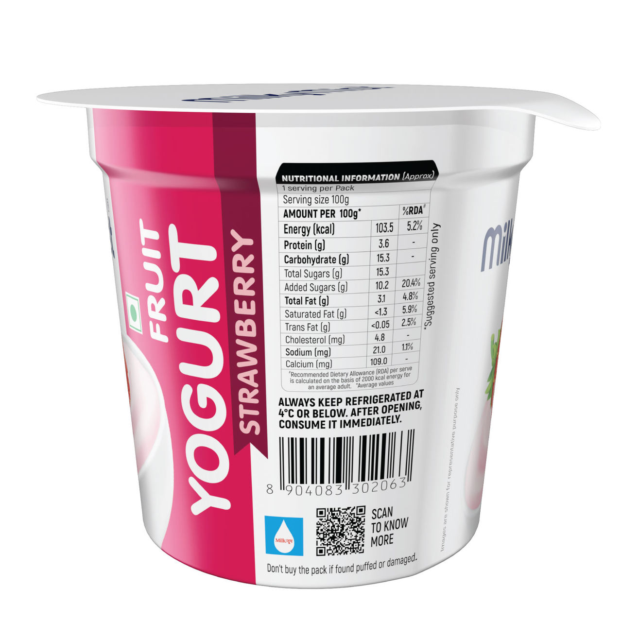 Milky Mist Fruit Yogurt Strawberry 100 ml Combo