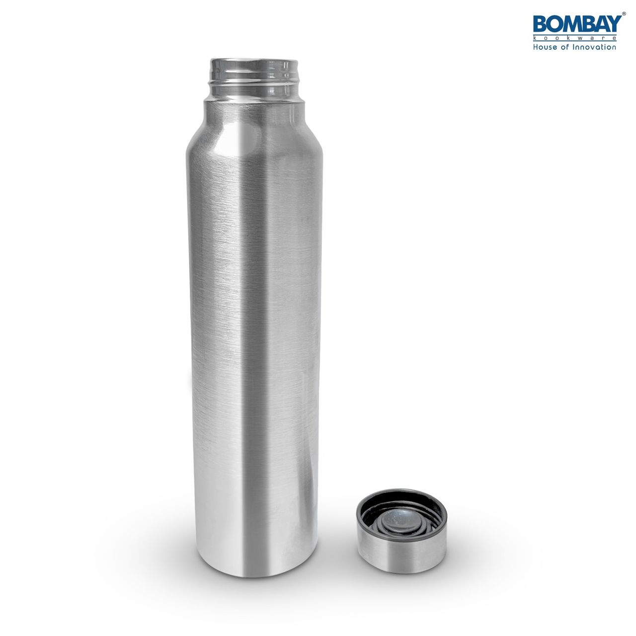 Bombay Kookware Dew Stainless Steel Water Bottle Single Wall | Silver - 1 L