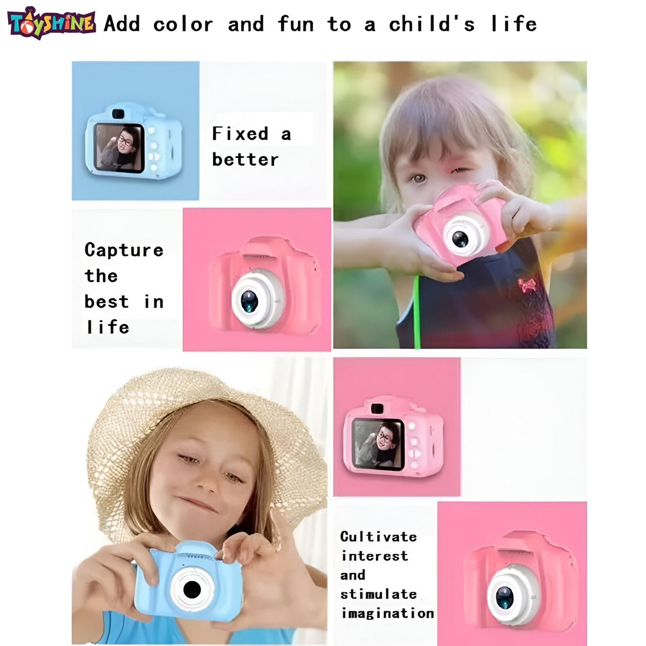 Toyshine Kids Digital Camera 2.0 Inch Screen | Snake Game | 32GB Support | Blue