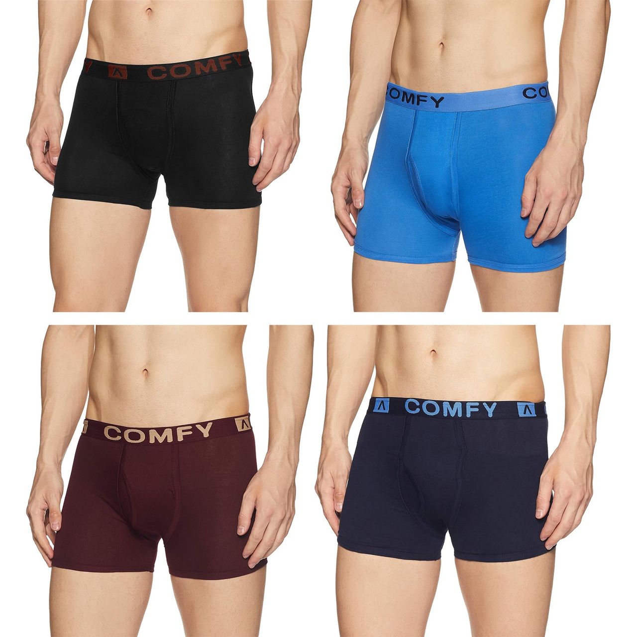 Amul Comfy Men's Solid Trunk | Multicolor - 80