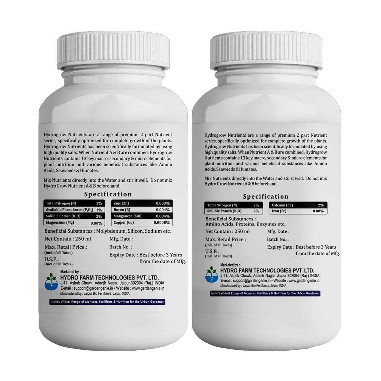 General Hydroponic Nutrient A&B | Contains NPK for nurturing plant s- Makes 50 ltr Nutrient Solution