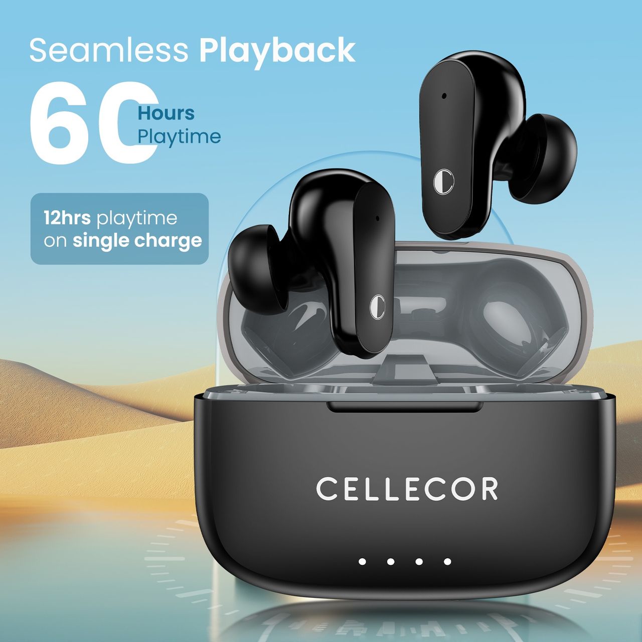 Cellecor Bropods C109 Tws With 60 Hrs Playtime Enc 50ms Low Latency Fast Charging - Type-c - Grey