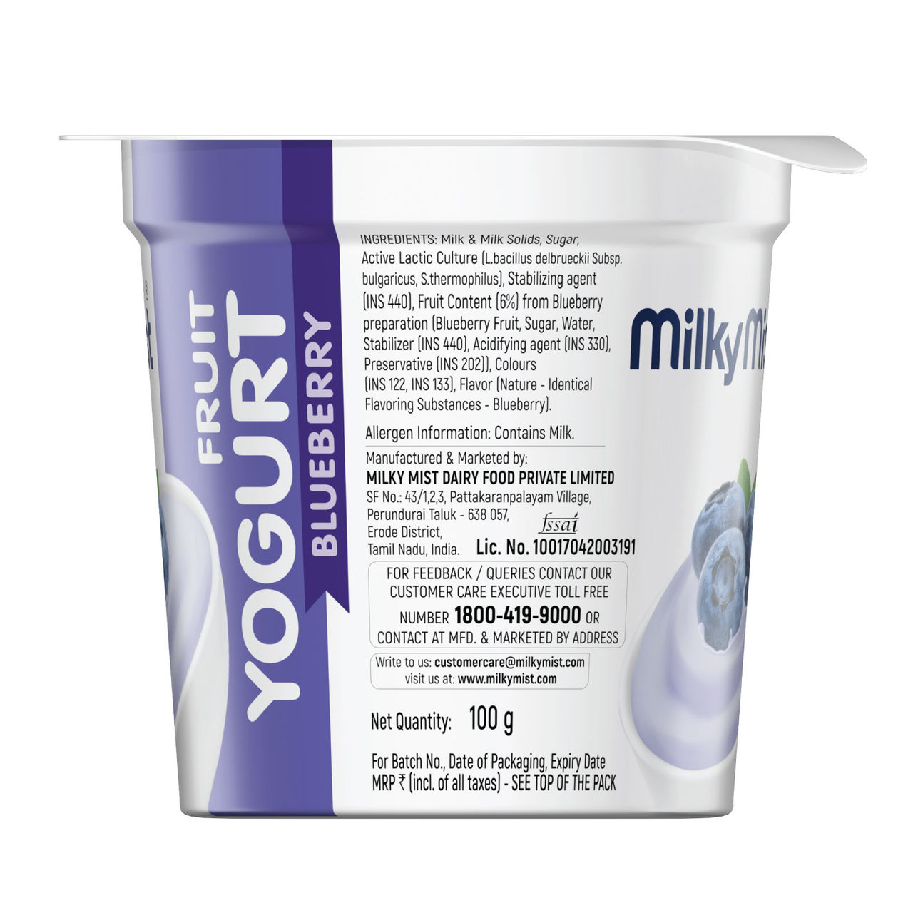 Milky Mist Fruit Yogurt Blueberry 100 ml Combo