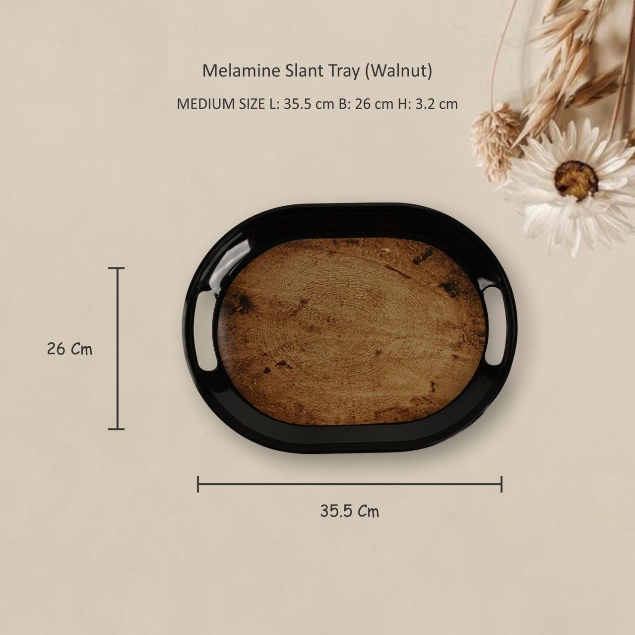 Stehlen Melamine Slant Tray Set of 3 - Walnut