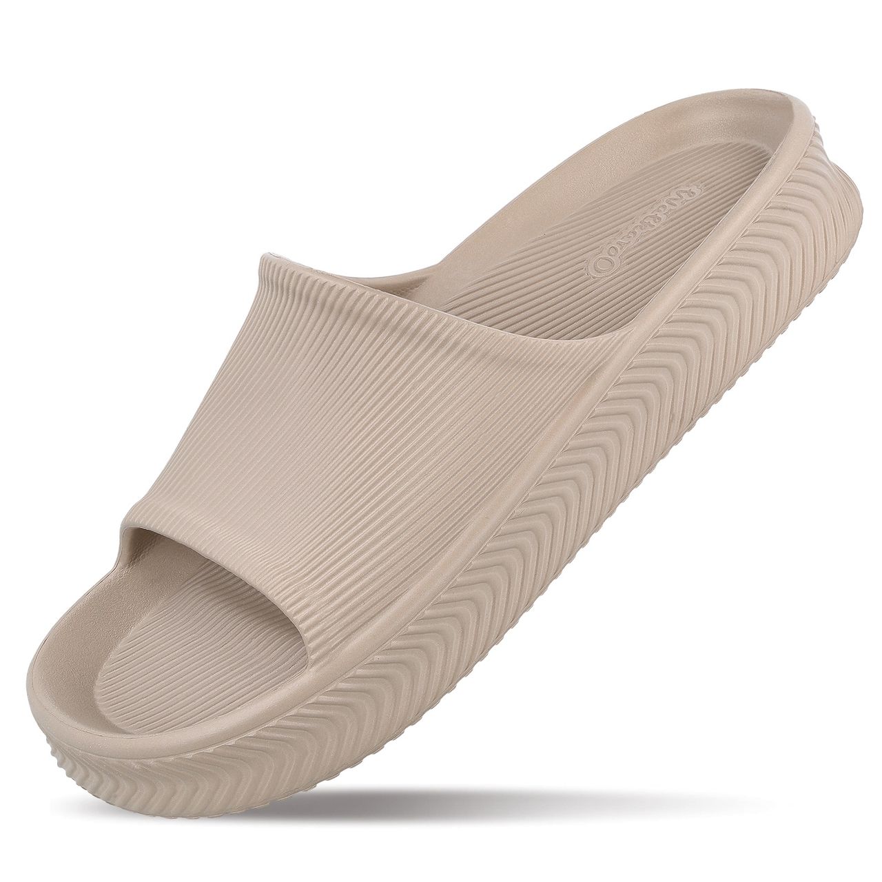 Walkaroo Men's Flip-Flop Sliders - WC8737 Greige UK8