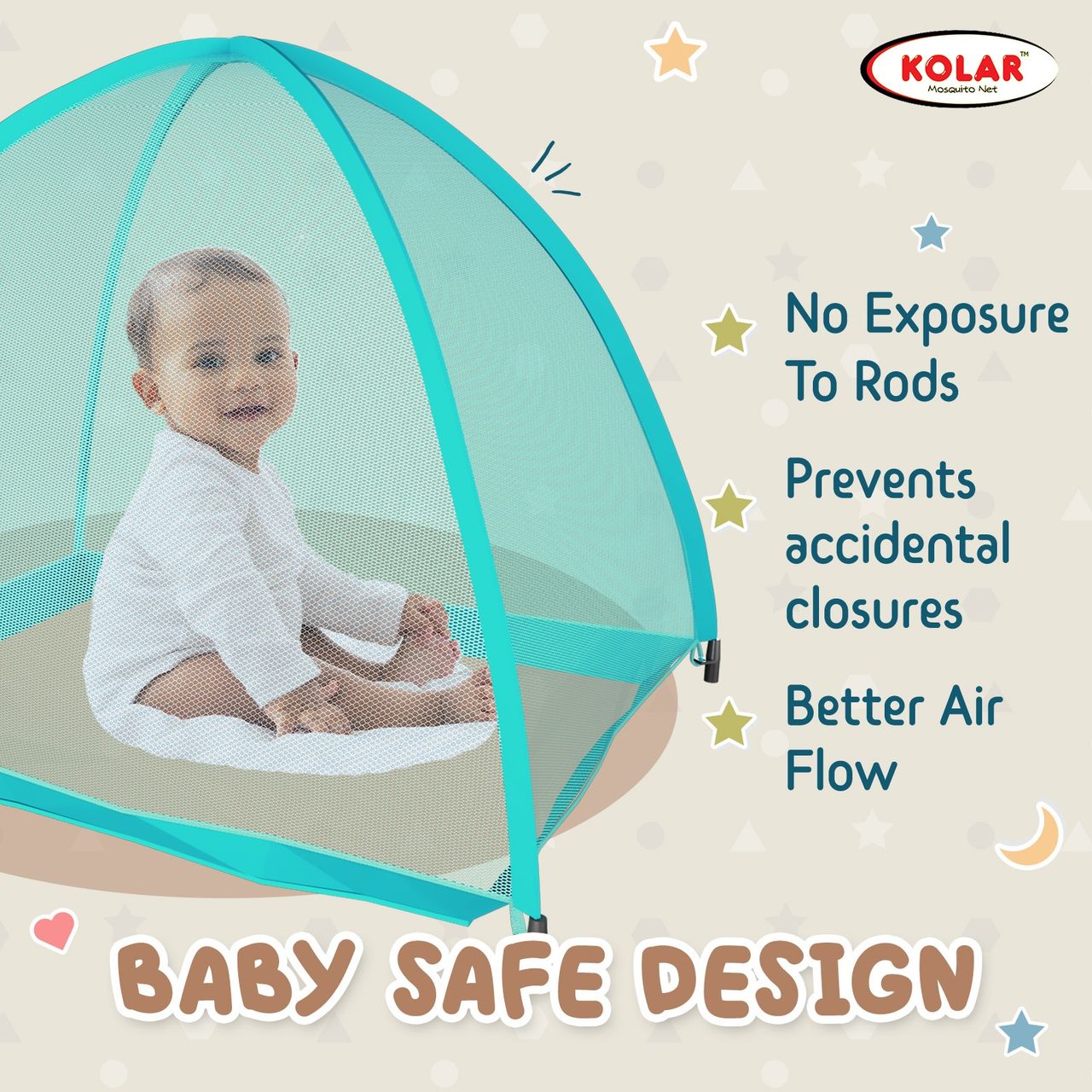 Kolar Mosquito Net For Baby | Green