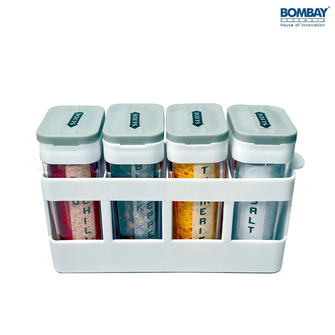 Spice and Masala Holder | With Tray Grey Colour