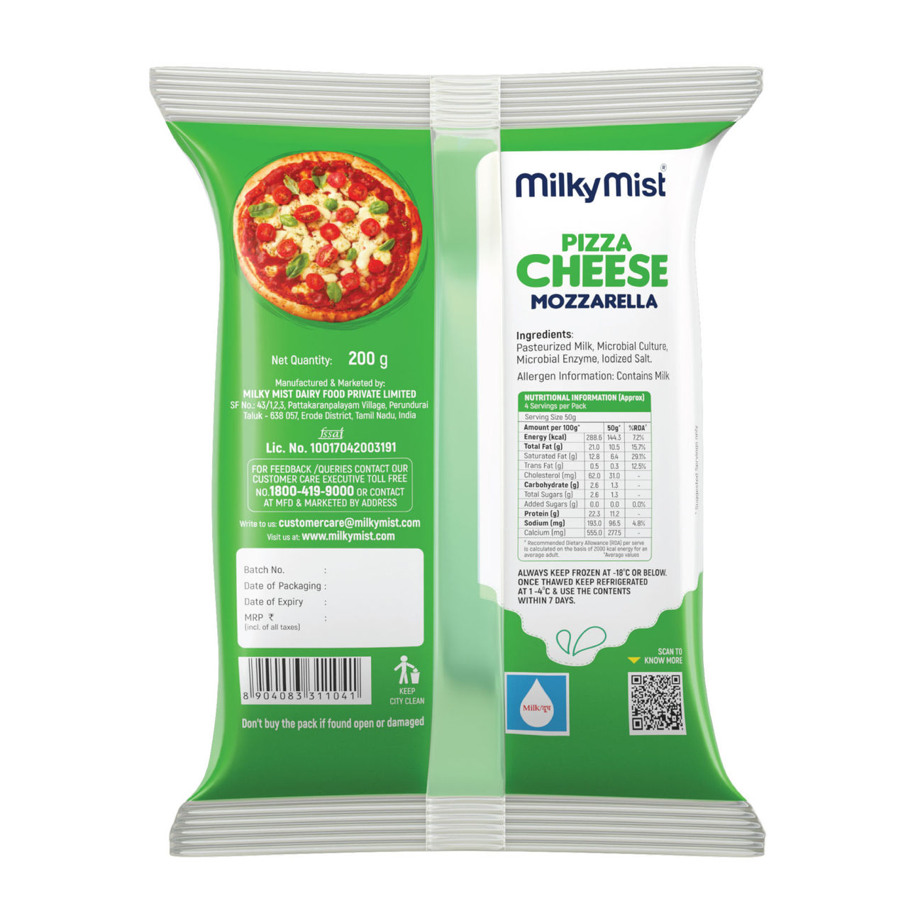 Milky Mist Shredded Mozzarella Pizza Cheese 200 g Combo