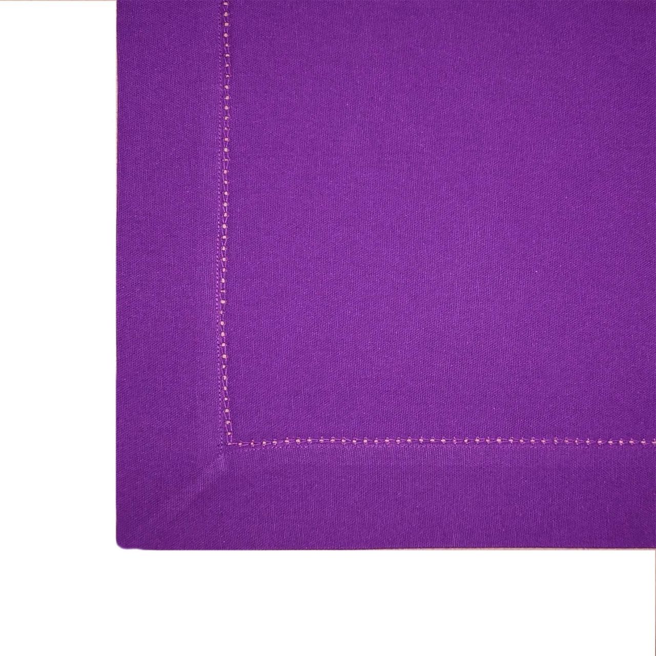 Lushomes Table Runner - Purple | Plain Double Border Holestitch | 30 x 180 cm