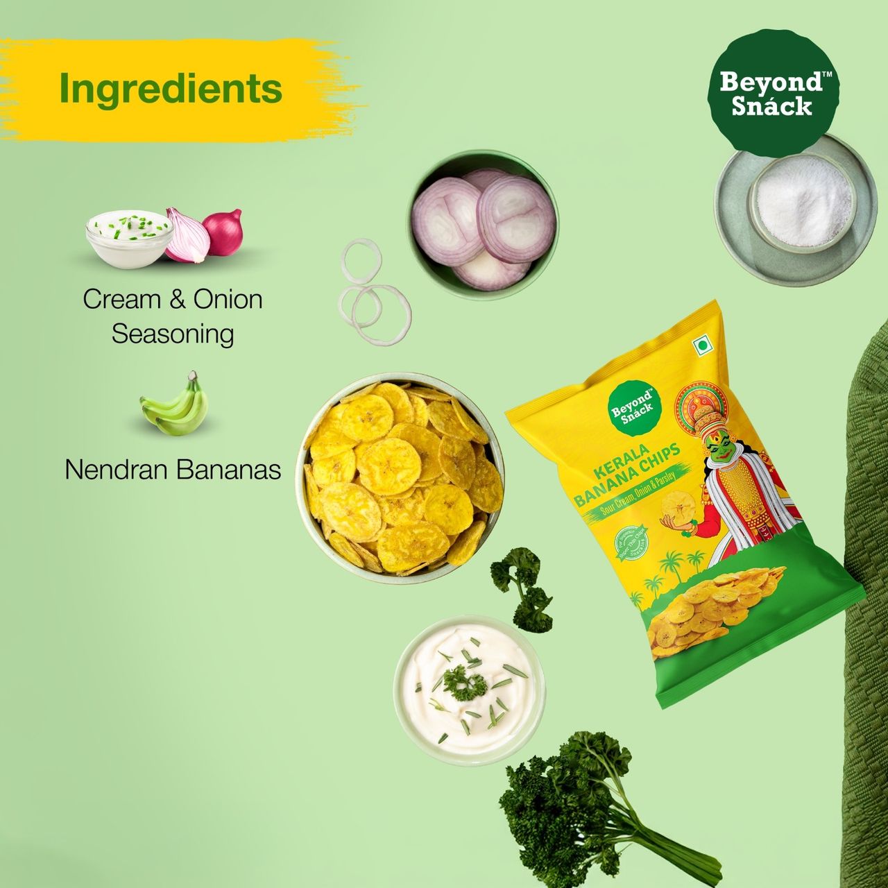 Beyond Snack Kerala Banana Chips - Sour Cream, Onion & Parsley