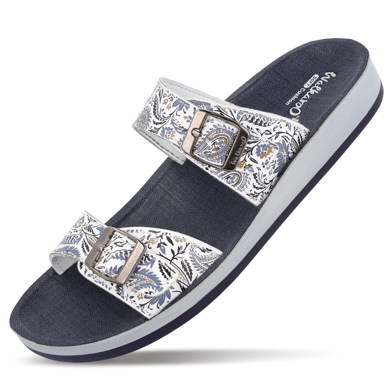 Walkaroo Women's Daily Wear Sandals - WE2359 Moon Blue UK8