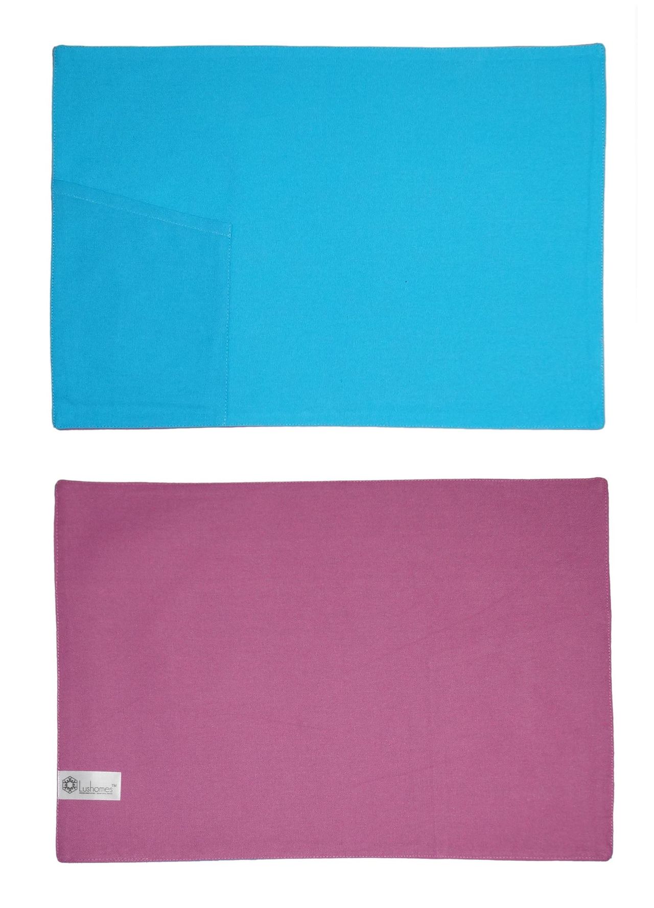 Lushomes Table Mats and Napkins - Blue and Purple | Placemats 13 x 19 inch | Napkins 16 x 16 inch