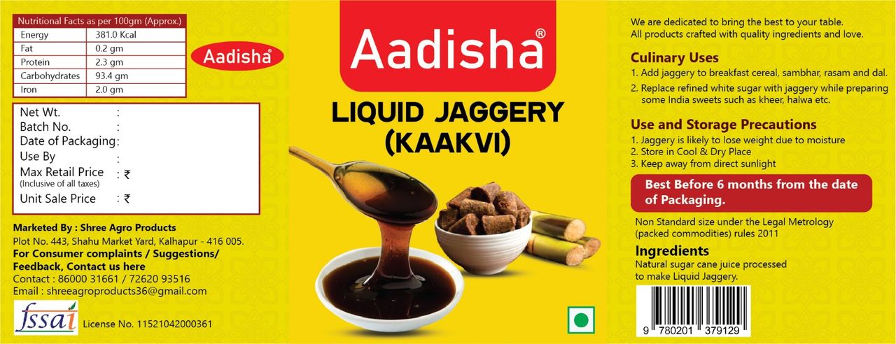 AADISHA Liquid Jaggerey (Kaakvi)