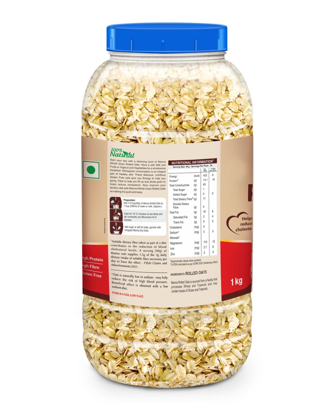 Manna Rolled Oats Jar