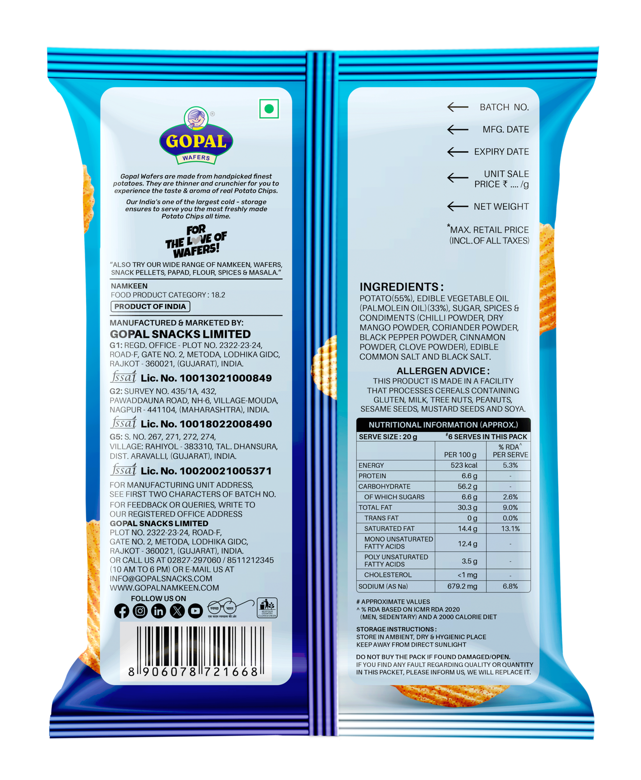 Gopal Wafers Masala Bite