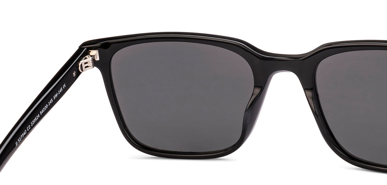 John Jacobs By Lenskart Unisex Solid Acetate Wayfarer Sunglasses | Black - Extra Wide