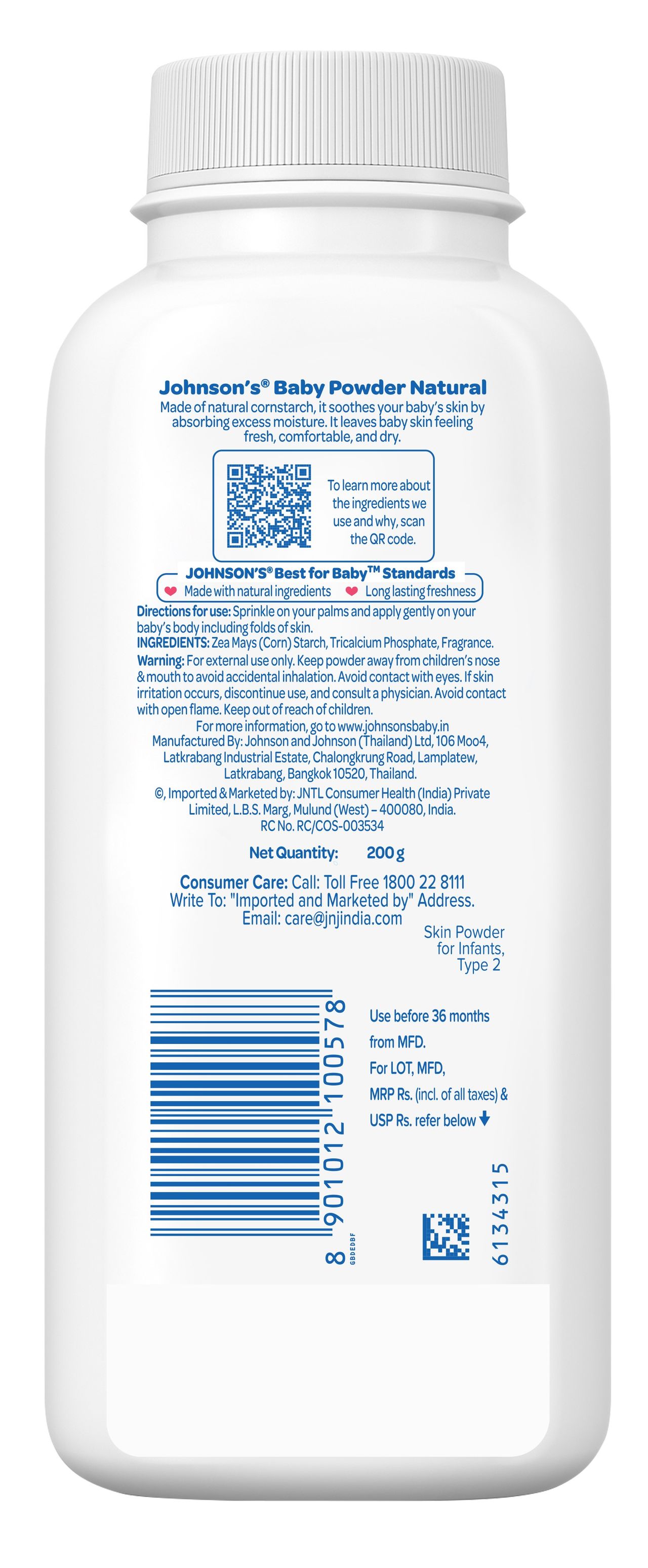 Johnson's Baby Powder Natural For Kids | 0+ months