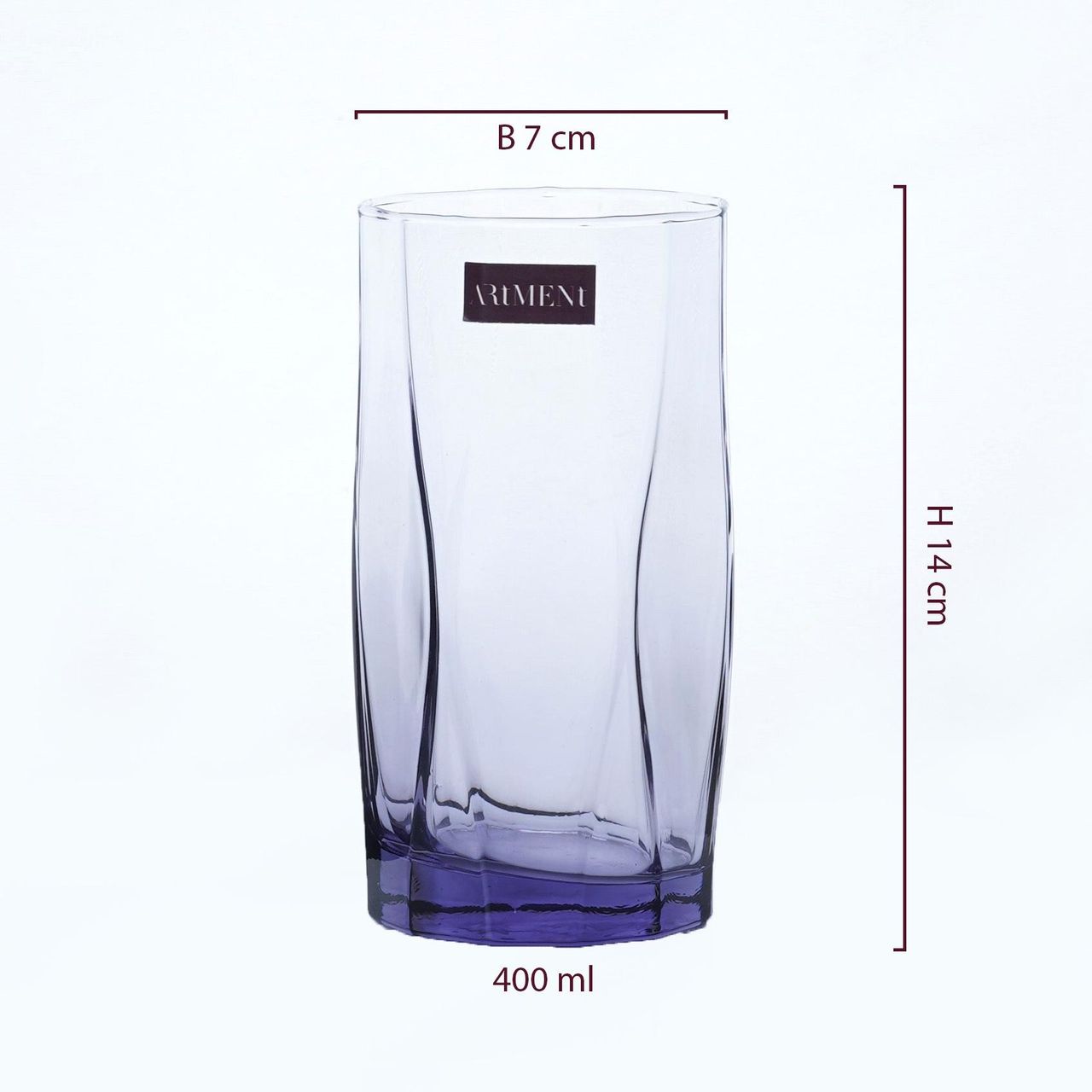 The Artment Amethyst Noir Set Of 4 Drinking Water Glasses | 400 ml