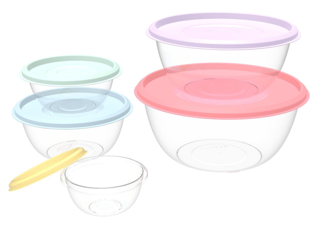 All Time Prism Round Storage Container Set (6500 Ml) (Multicolor) (5 Pc Set)