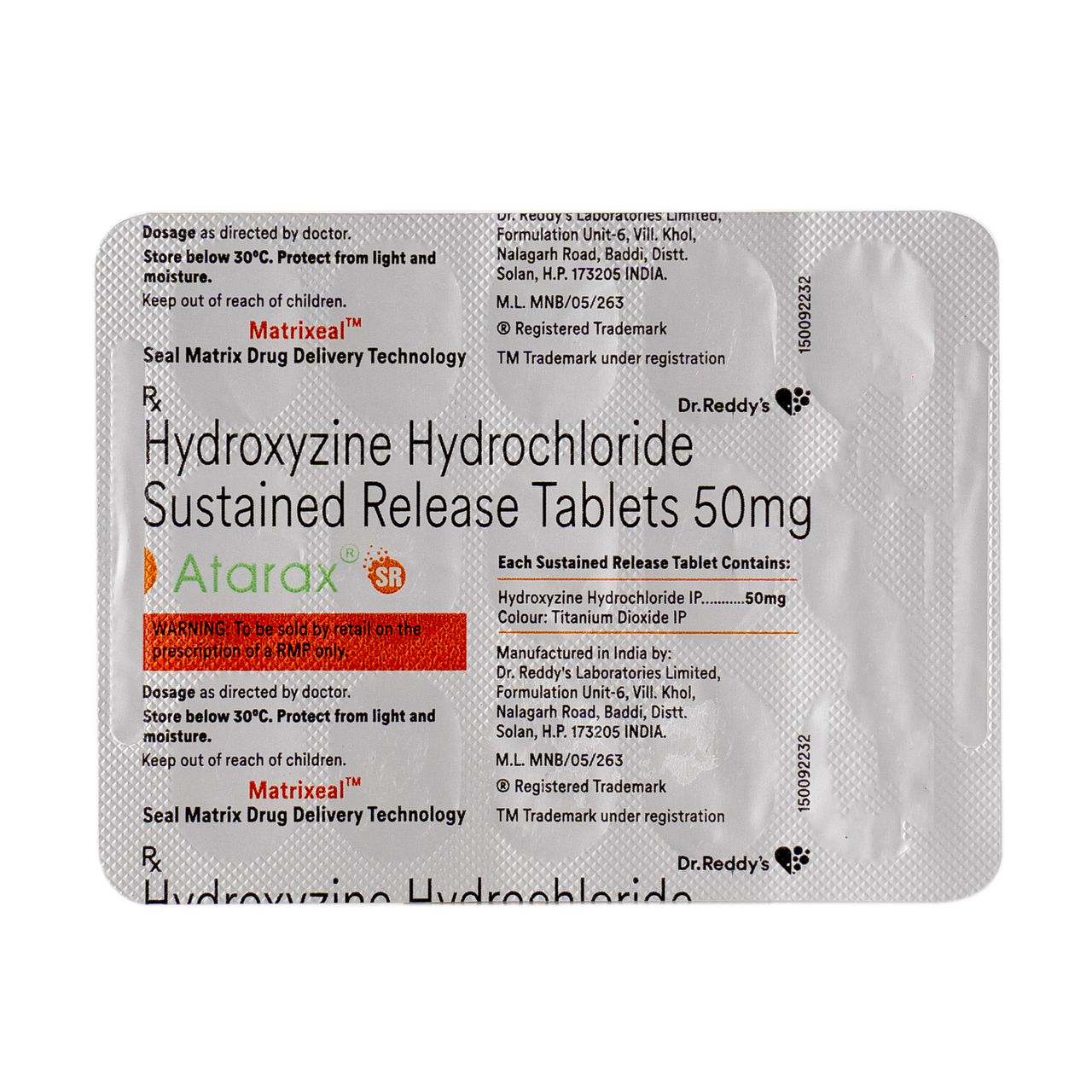 Atarax SR 50mg Tablets