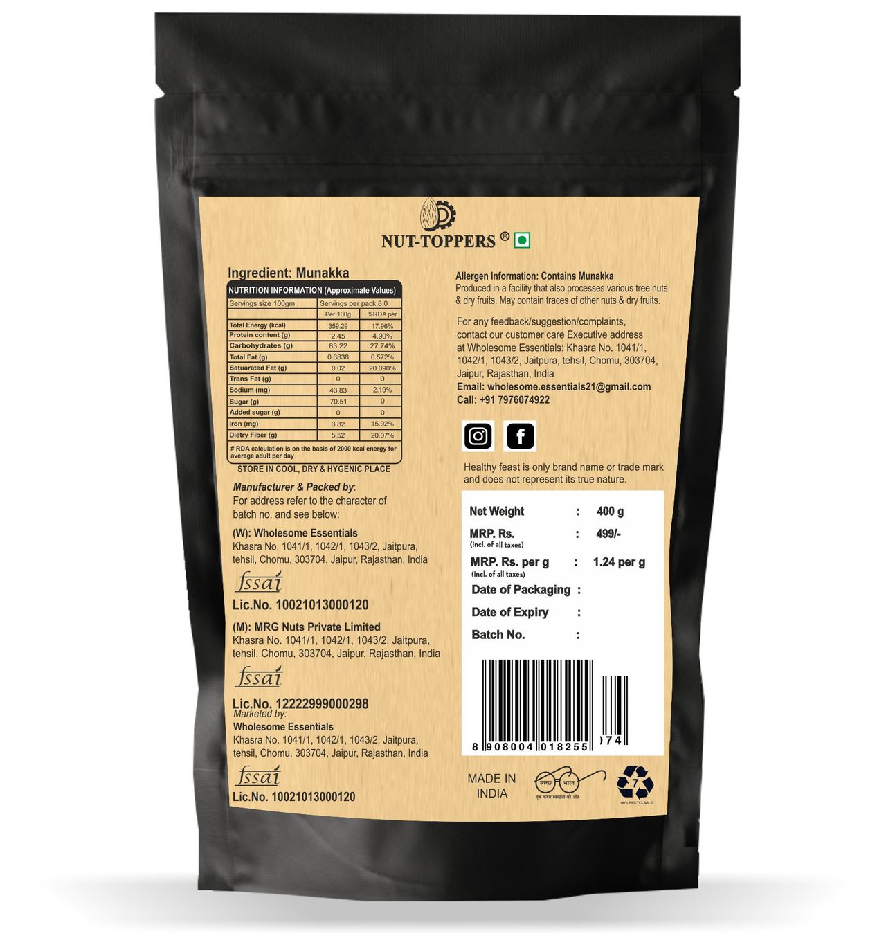 Nut Toppers Munakka Raisins