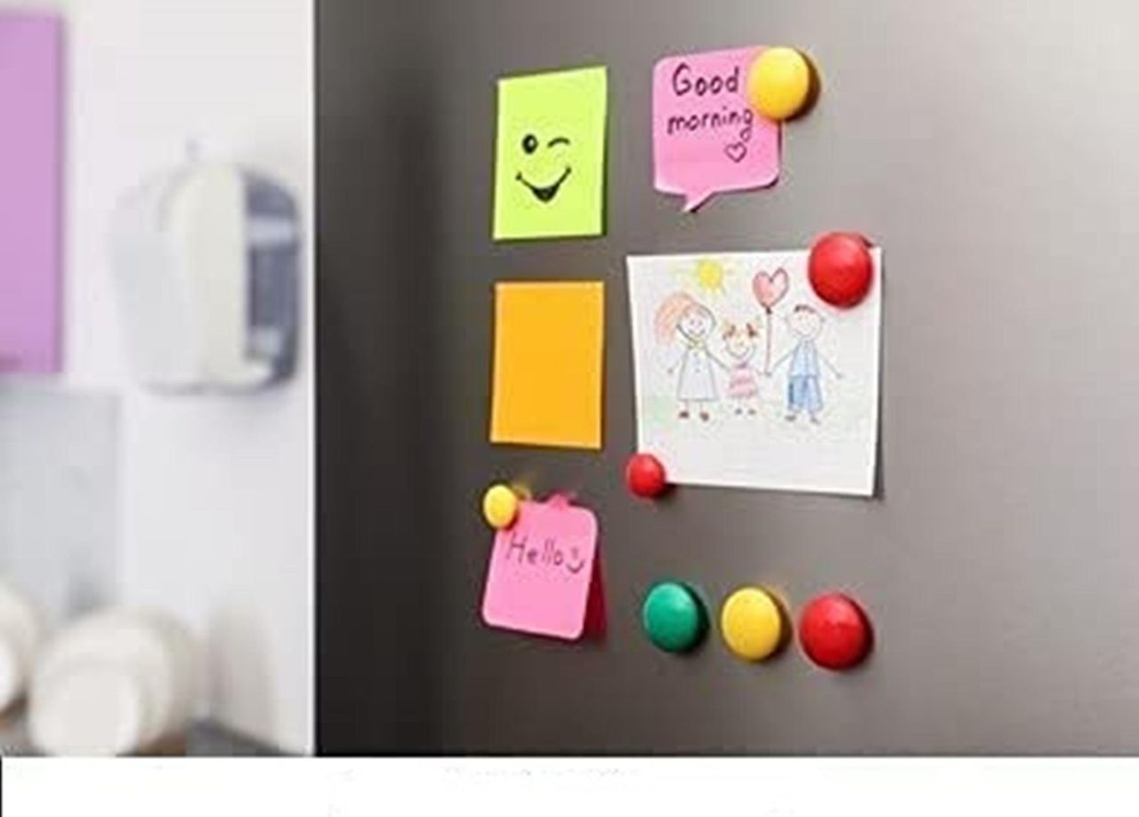 Colorful Round Magnet Buttons For Fridge Notes,Magnetic White- Boards | Size 30mm