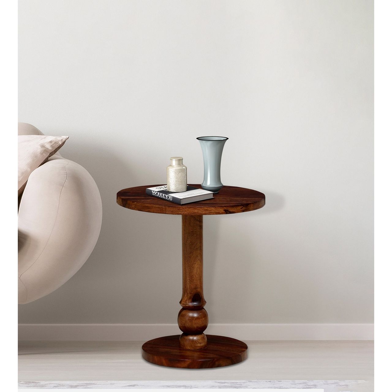 Woodsworth From Pepperfry Harper Sheesham Wood End Table in Provincial Teak Finish