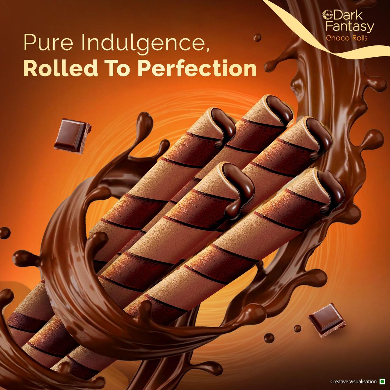 Sunfeast Dark Fantasy Choco Rolls | Crunchy Wafer Rolls Combo