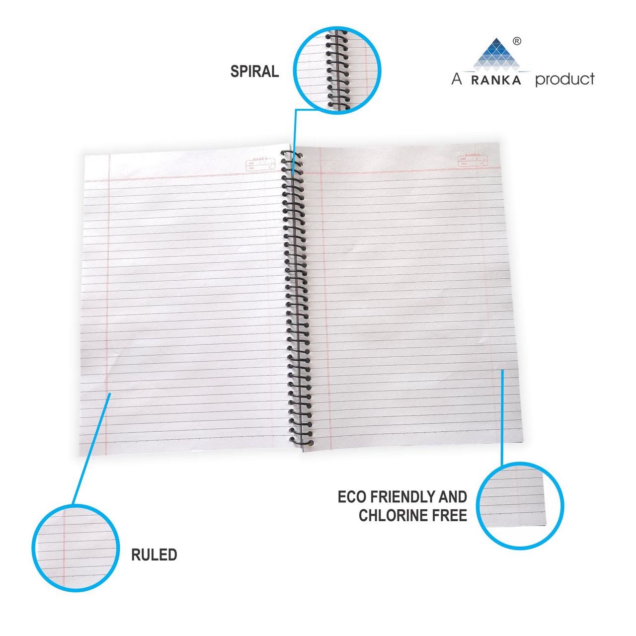 supremo A4 Spiral Notebook 6 Subject 300 Pages, Single Line