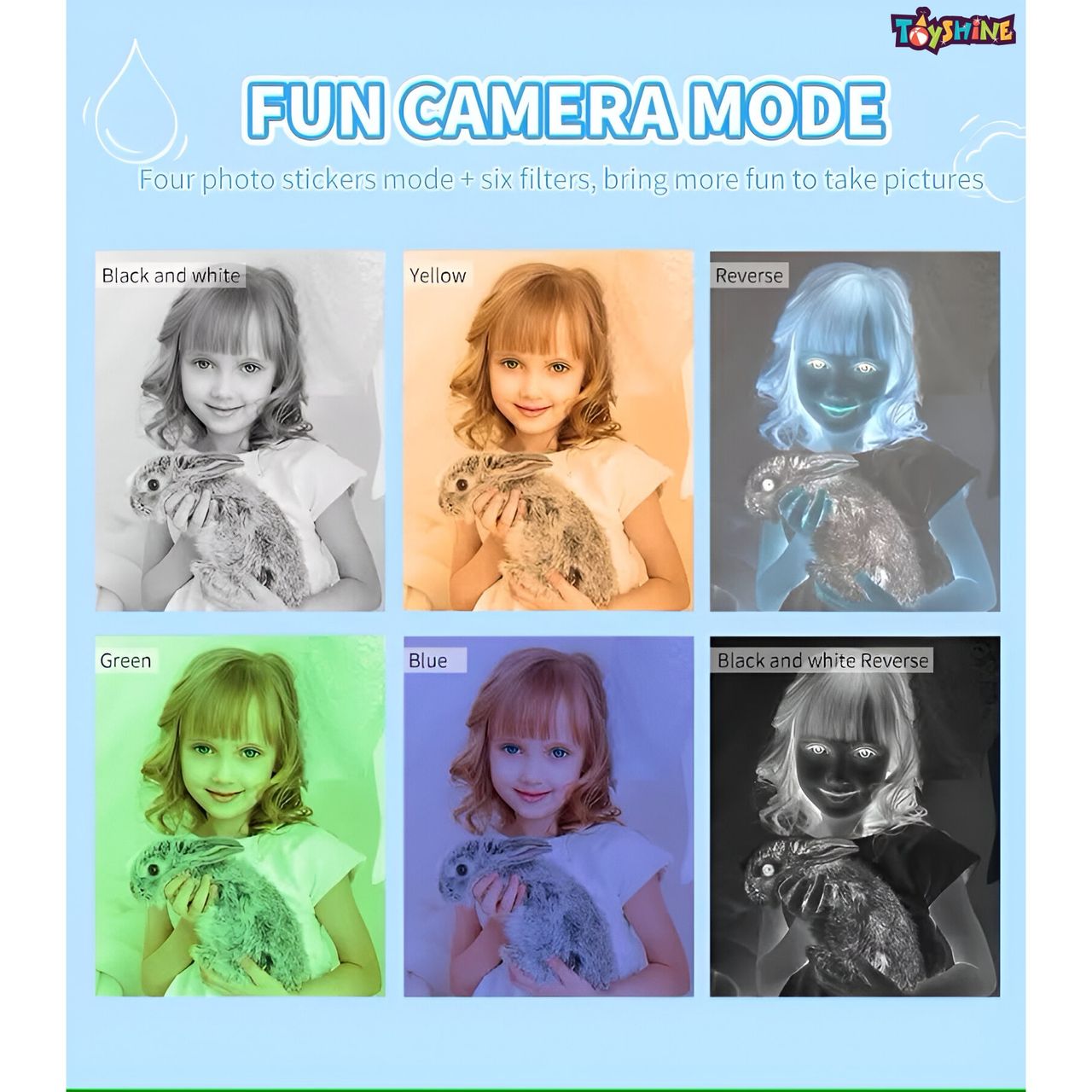 Toyshine Kids Digital Camera 2.0 Inch Screen | Snake Game | 32GB Support | Blue