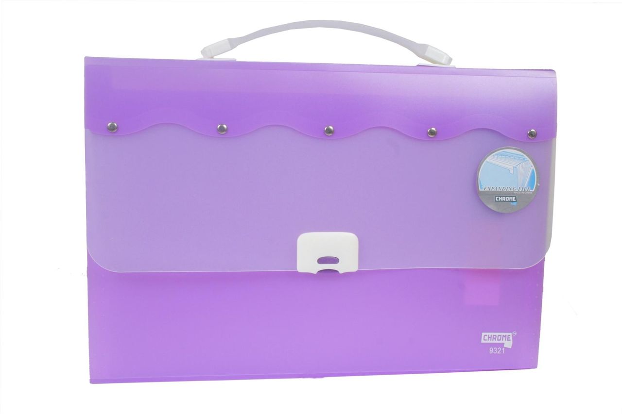 Chrome Expanding File Bag (Colour May Vary)