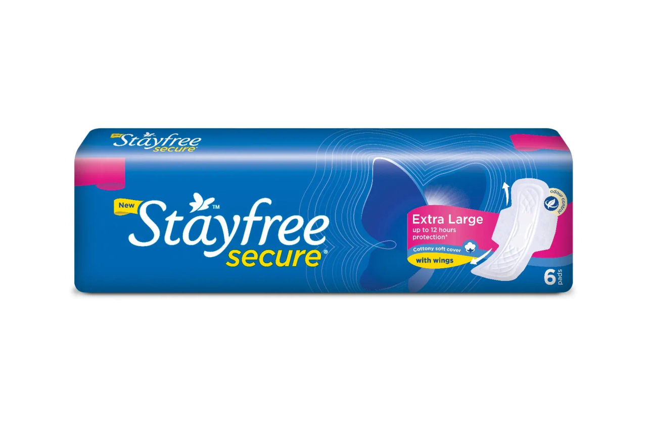 Stayfree Secure Sanitary Pads - XL 6 pc Combo