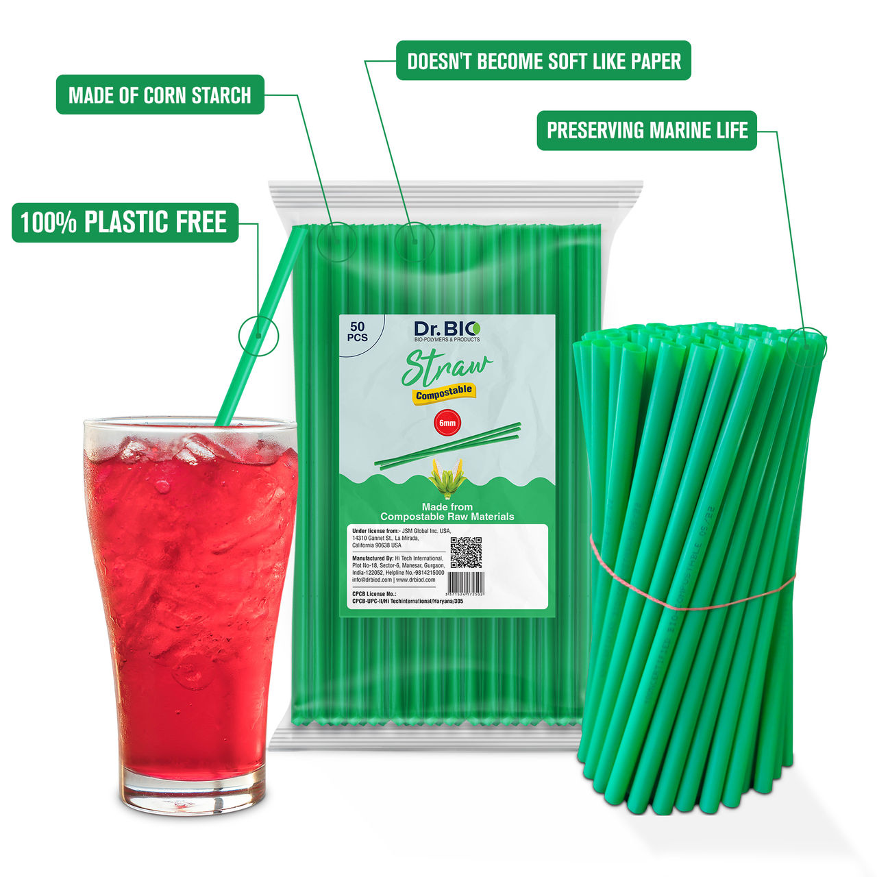 Dr. Bio Compostable Straw 6mm