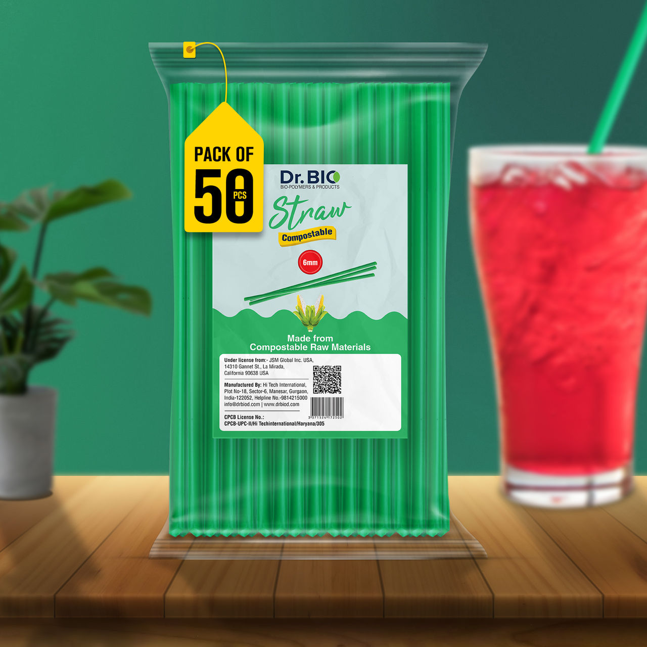 Dr. Bio Compostable Straw 6mm